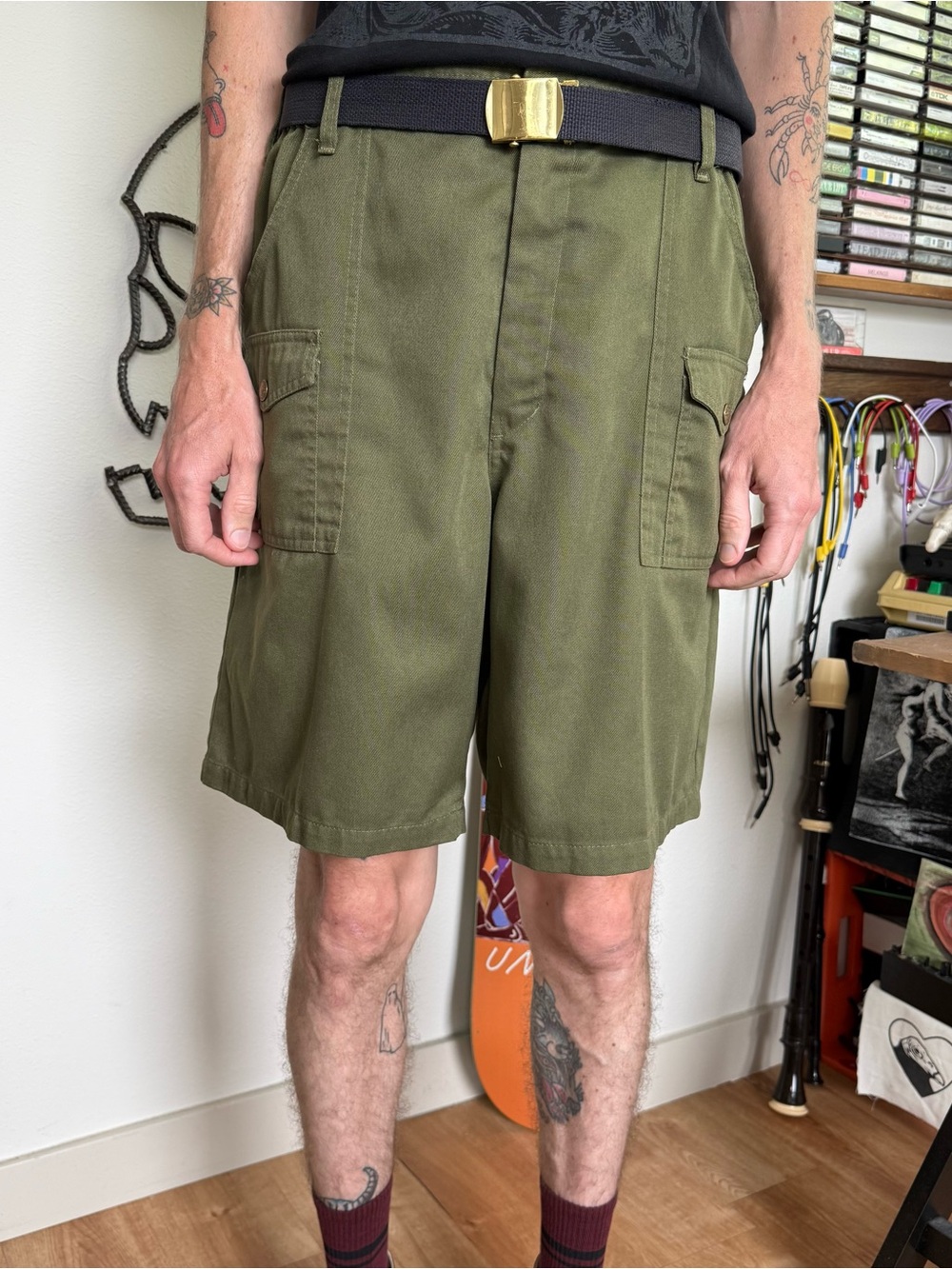 Vintage 70s 80s Boy Scouts Elastic Camp Shorts ~ Size 33